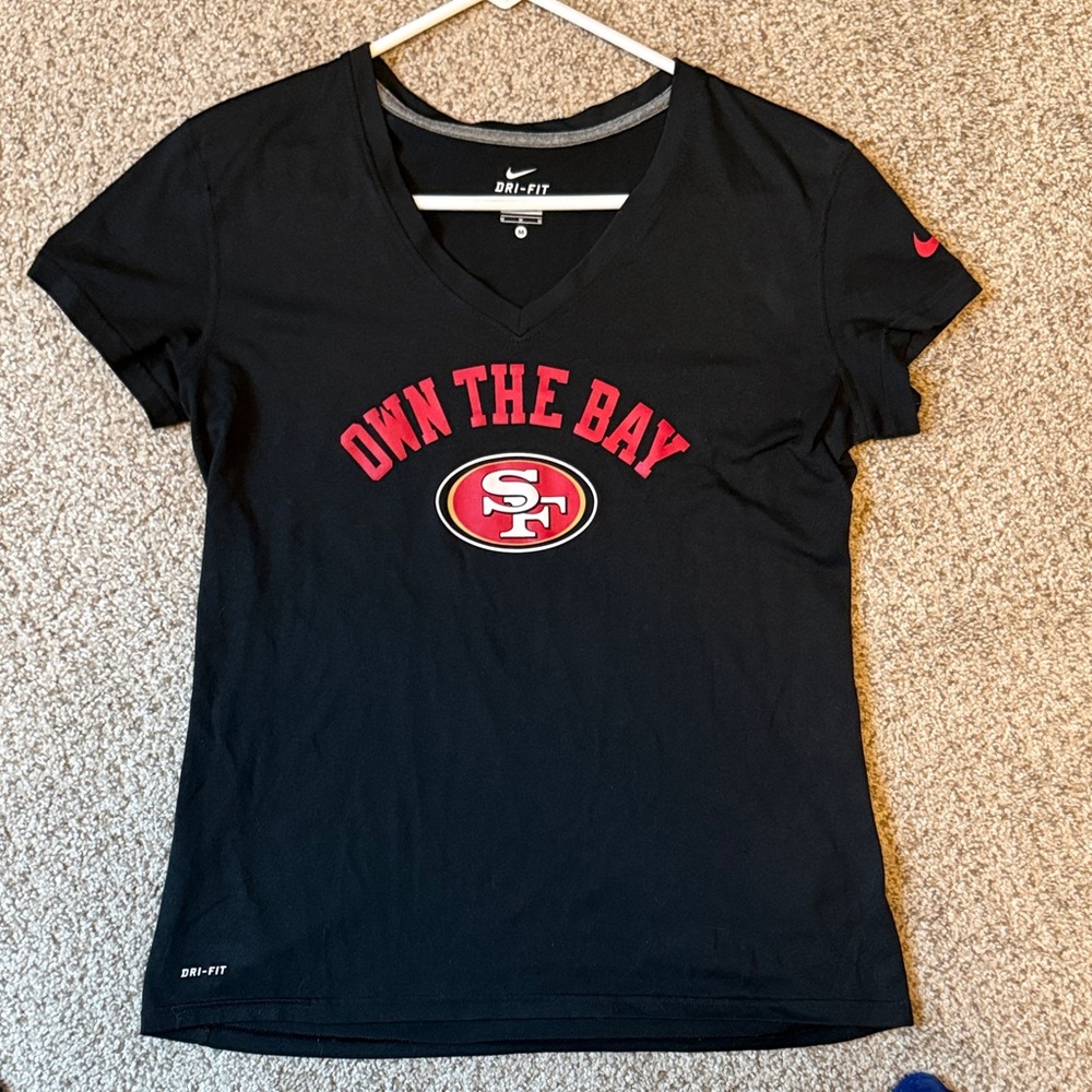 EUC Nike SF 49ers Dri-Fit  Black 'Own The Bay' T-Shirt Size M